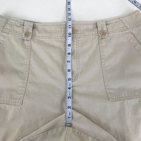 Lauren Jeans Co. Twill Shorts Women's Plus Size 14 Khaki 100% Cotton High Rise - Picture 6 of 9